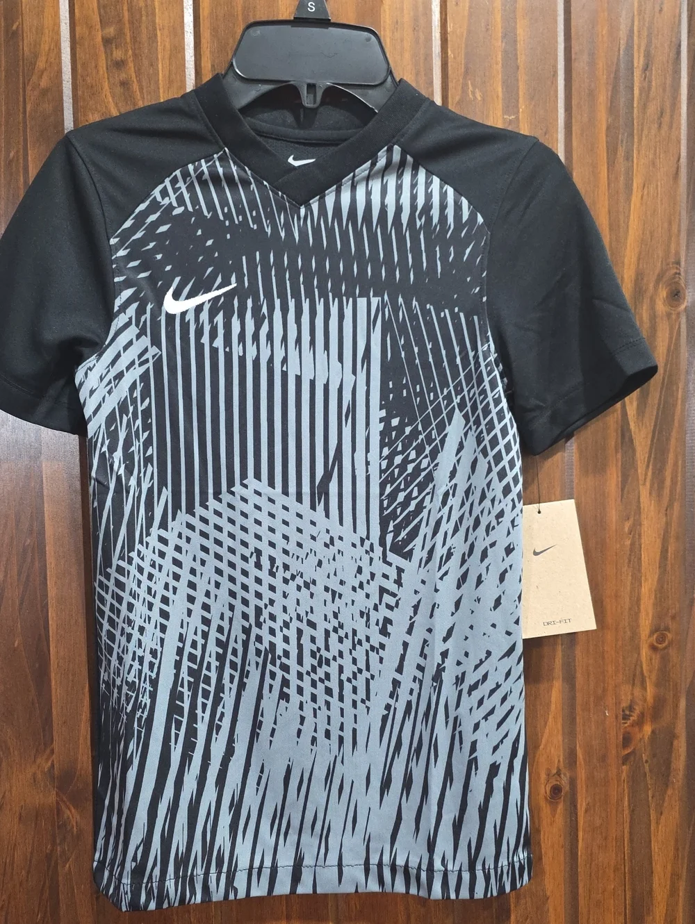 Nike Black & Gray Graphic Short-Sleeve Soccer Jersey